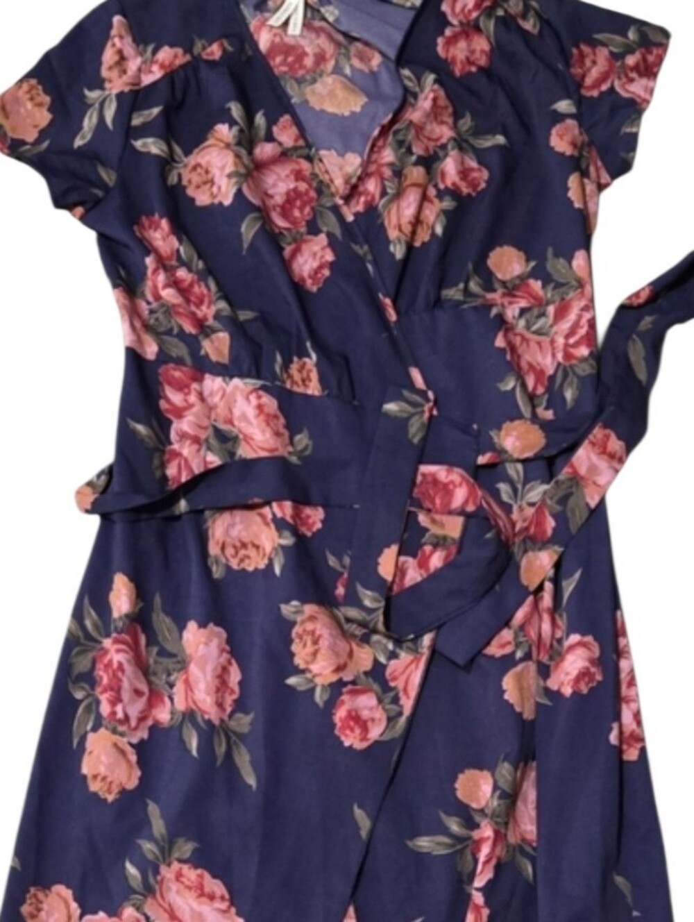 Live 4 Truth Navy Maxi Wrap Dress with Pink Floral Print